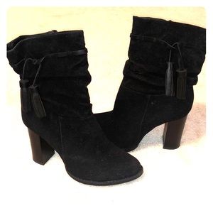 Suede heeled booties
